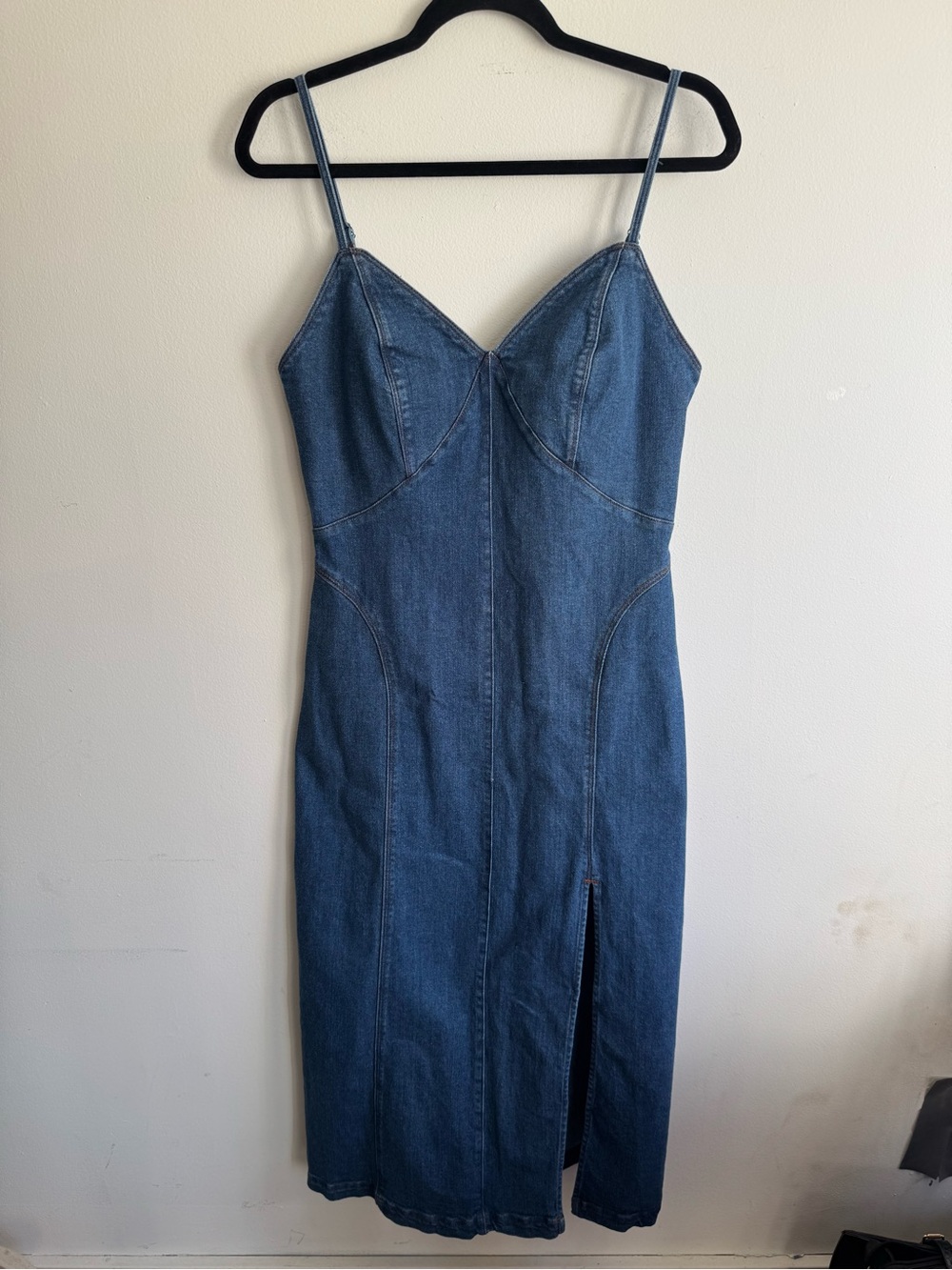 House of Harlow 1960 Denim Corset Midi Dress Blue Size M - Picture 3 of 8
